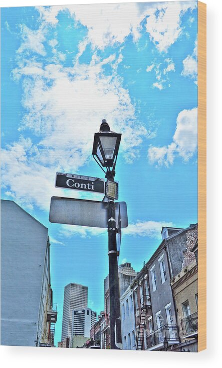 Conti Wood Print featuring the photograph The Corner of Conti by Frances Ann Hattier