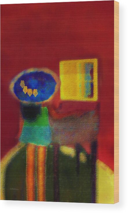 Art Wood Print featuring the digital art The Girl in The Mirror 2 by Miss Pet Sitter