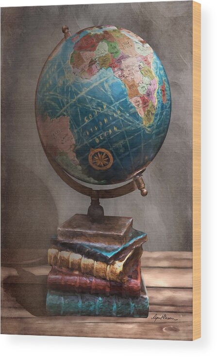 Globe Wood Print featuring the digital art The Globe by April Moen