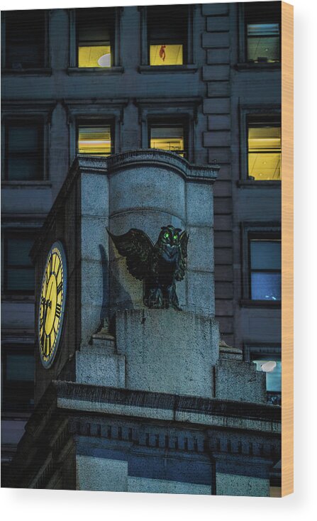 Herald Square Wood Print featuring the photograph The Herald Square Owl by Chris Lord