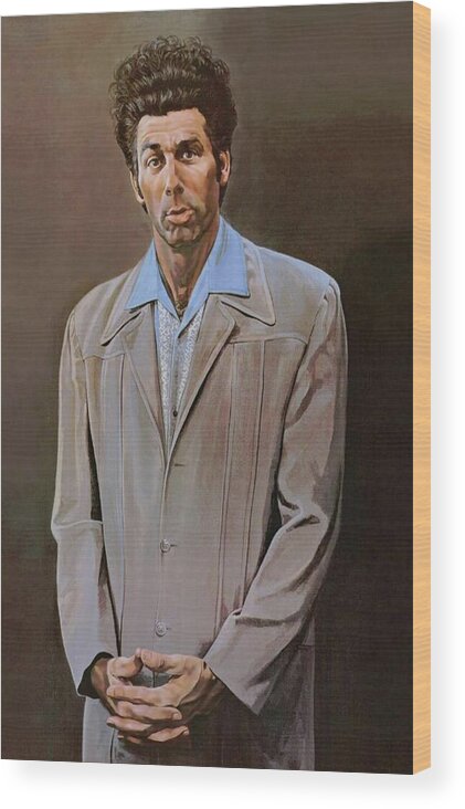 Seinfeld Wood Print featuring the painting The Kramer Portrait by Movie Poster Prints