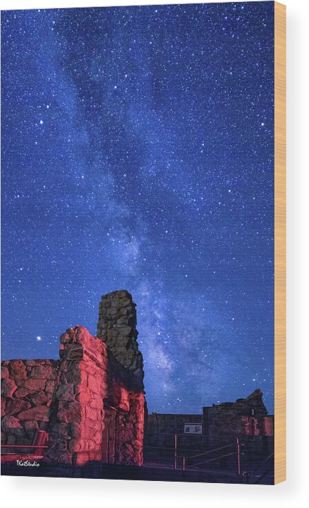 2018 Wood Print featuring the photograph The Milky Way Over the Crest House by Tim Kathka
