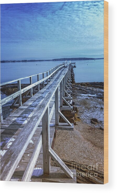 Winslow Park Boat Dock Wood Print featuring the photograph The Ocean is Calling by Elizabeth Dow