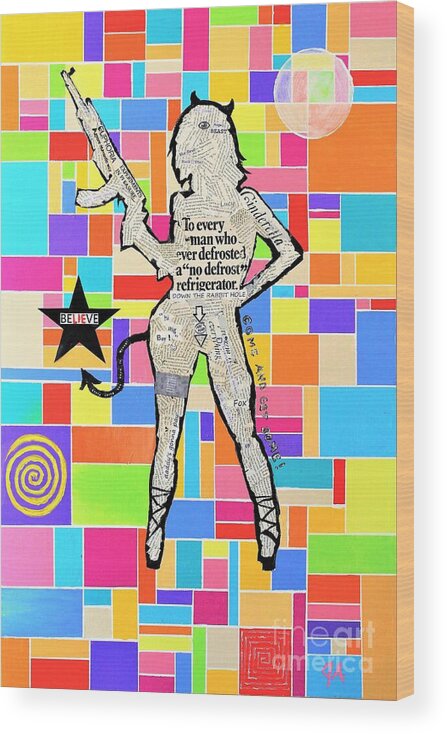 Rebel Wood Print featuring the mixed media The Rebel by Jeremy Aiyadurai