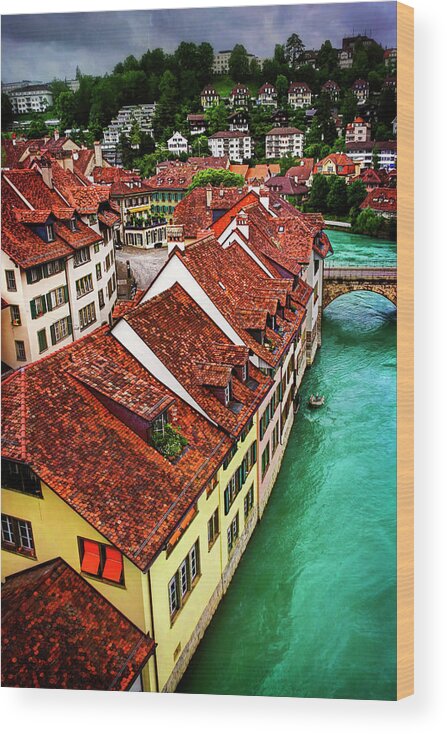 Bern Wood Print featuring the photograph The Red Rooftops of Bern Switzerland by Carol Japp
