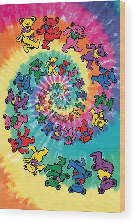 Grateful Dead Wood Print featuring the digital art The Roller Bears by Gb