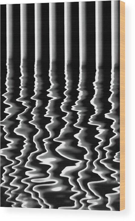 Reflection Wood Print featuring the photograph The seismograph by Mikel Martinez de Osaba
