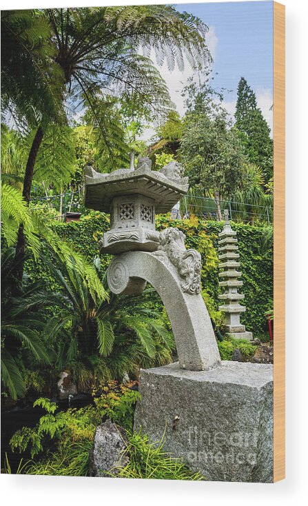 Tropical Wood Print featuring the photograph The Stone Lantern by Brenda Kean