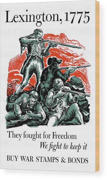 Minutemen Wood Print featuring the painting They Fought For Freedom - We Fight To Keep It by War Is Hell Store