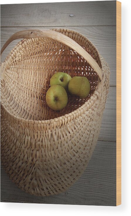 Apples Wood Print featuring the photograph Three apples by Emanuel Tanjala