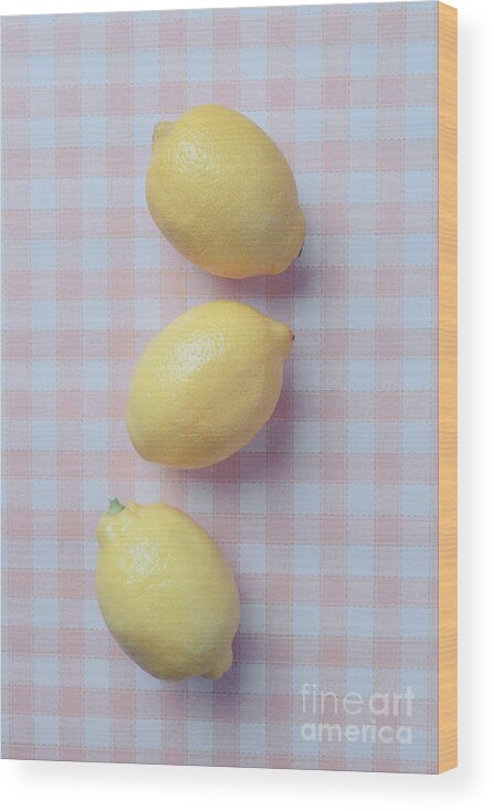 Lemon Wood Print featuring the photograph Three Lemons by Edward Fielding