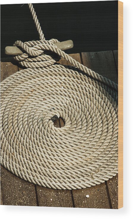 Nautical Wood Print featuring the photograph Tied off by Jason Hughes