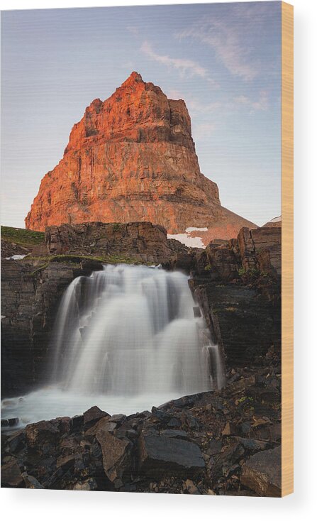 Timpanogos Wood Print featuring the photograph Timpanogos Waterfall by Wasatch Light