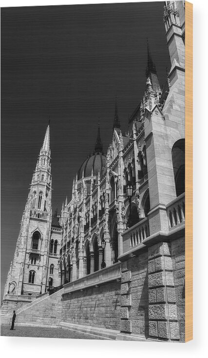 Black And White Wood Print featuring the photograph Towering Spires by Kathi Isserman