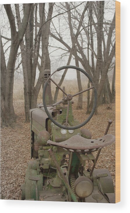 Tractor Wood Print featuring the photograph Tractor Morning by Troy Stapek