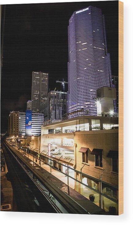 Miami Wood Print featuring the photograph Train Station by Mike Dunn