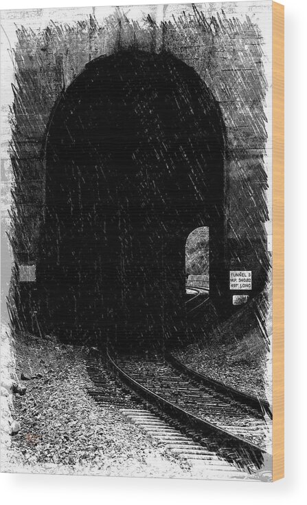 Caliente Wood Print featuring the photograph Tunnel No 3 by Jim Thompson
