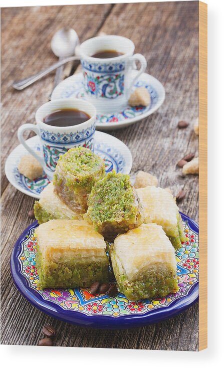 Baklava Wood Print featuring the photograph Turkish Delights by Anastasy Yarmolovich