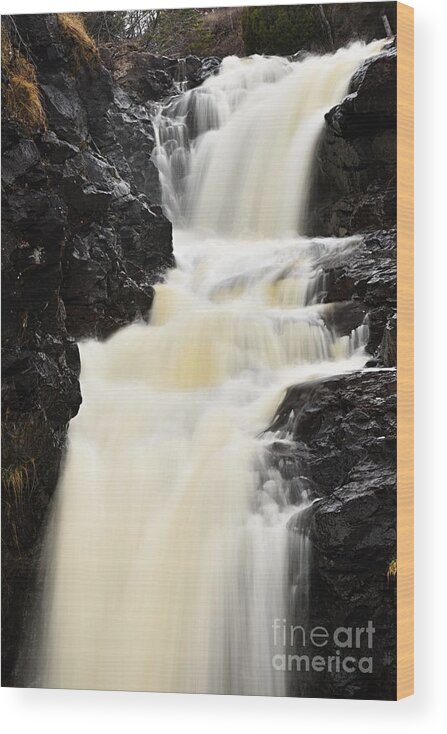 Photography Wood Print featuring the photograph Two Island River Waterfall by Larry Ricker