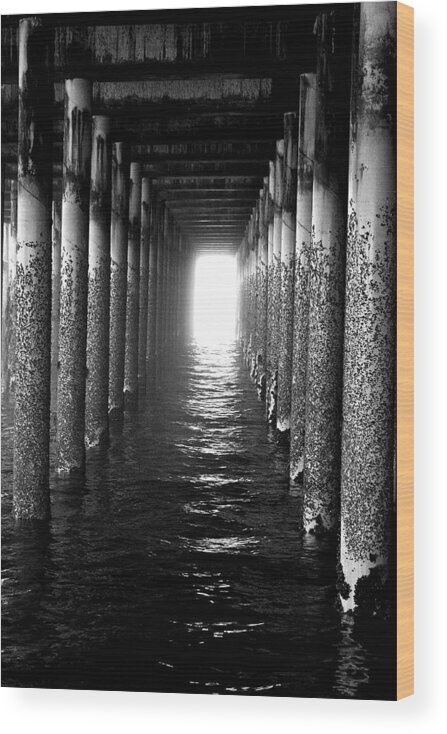 Pier Wood Print featuring the photograph Under the Pier by Pat Moore