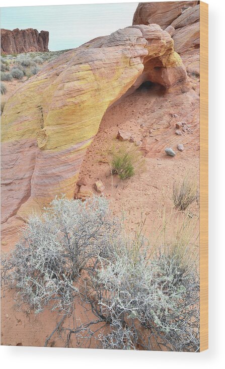 Valley Of Fire Wood Print featuring the photograph Valley of Fire Arch of Color by Ray Mathis