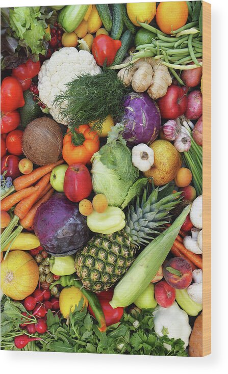 Iuliia Malivanchuk Wood Print featuring the photograph Vegetarian food by Iuliia Malivanchuk