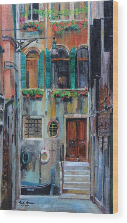 Venice Wood Print featuring the painting Venetian Colors by Emily Olson