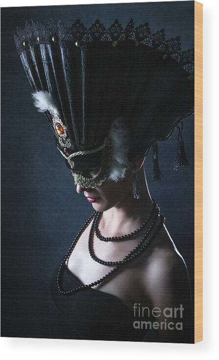 Fashion Wood Print featuring the photograph Venice Carnival Mask by Dimitar Hristov