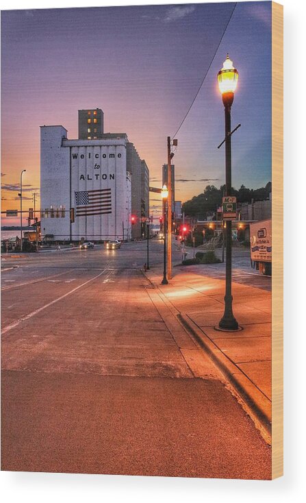 Sunup Wood Print featuring the photograph Vertical Alton Sunup by Buck Buchanan