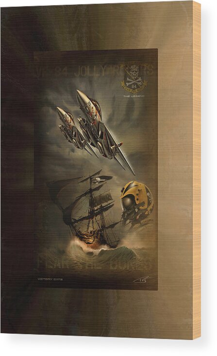 War Wood Print featuring the digital art Victory Cats by Peter Van Stigt