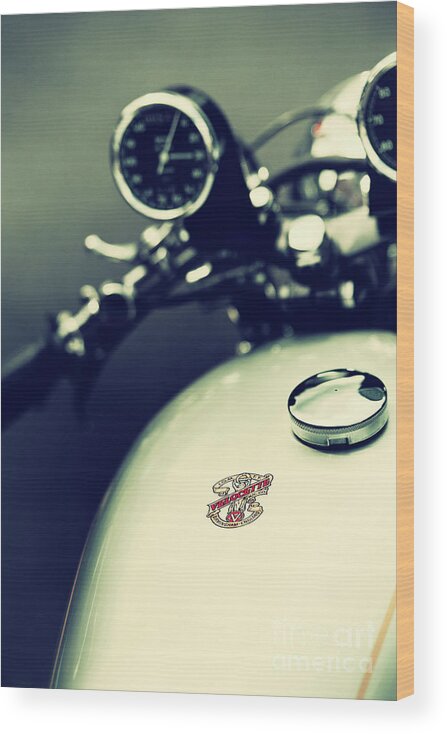 Velocette Wood Print featuring the photograph Vintage Velocette Venom by Tim Gainey