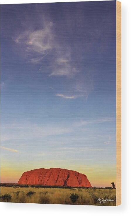 Uluru Wood Print featuring the photograph W H I S P E R by Andrew Dickman