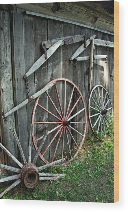 Wagon Wood Print featuring the photograph Wagon Wheels by Joanne Coyle