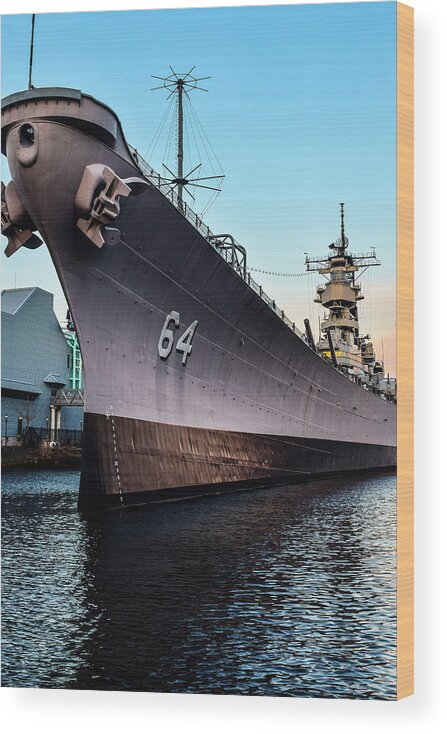 Uss Wisconsin Wood Print featuring the photograph Wake up to the Wisconsin by Nicole Lloyd