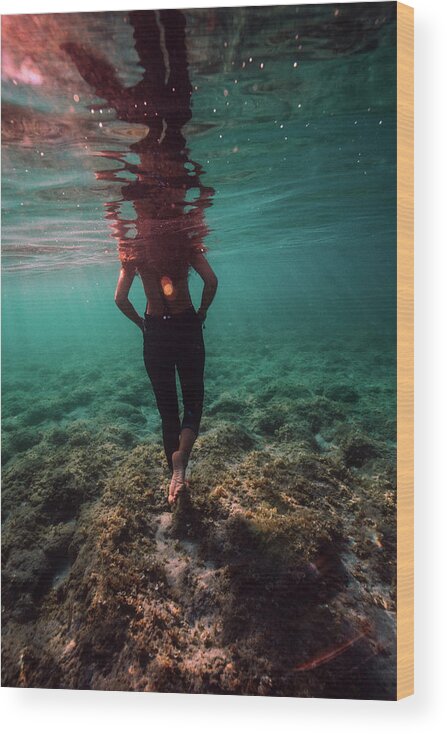 Swim Wood Print featuring the photograph Walk Away by Gemma Silvestre