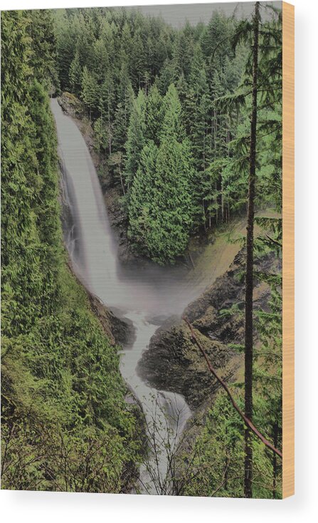 Waterfalls Wood Print featuring the photograph Wallace Falls by Jeff Swan