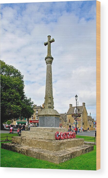 Europe Wood Print featuring the photograph War Memorial, Bourton-on-the-Water by Rod Johnson