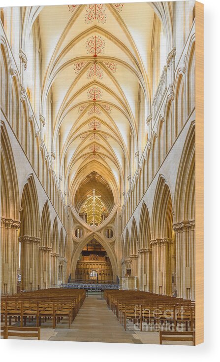 Wells Wood Print featuring the photograph Wells Cathedral Nave by Colin Rayner