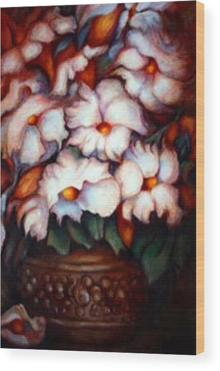 Flower Artwork Wood Print featuring the painting Western Flowers by Jordana Sands