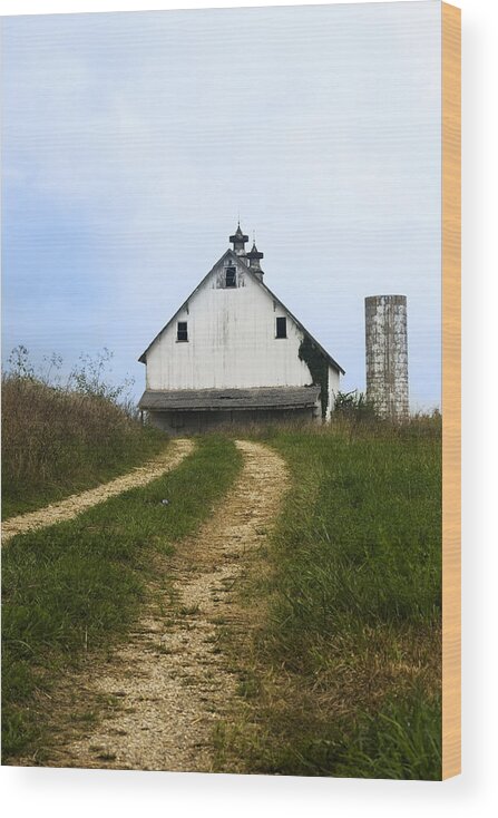 Wood Print featuring the photograph White Barn by Melissa Newcomb