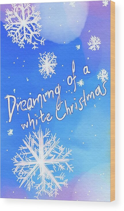 Christmas Wood Print featuring the digital art White Christmas by Sophia Gaki Artworks
