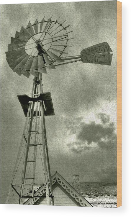  Agricultural Wood Print featuring the photograph Winded Mill by Kevin Munro