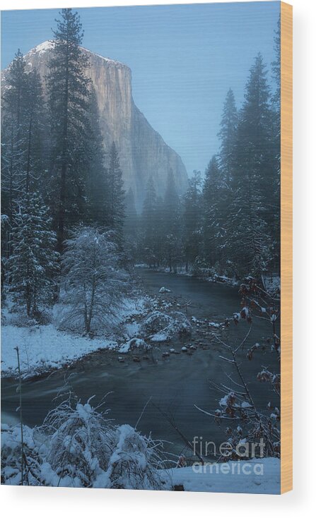 El Capitan Wood Print featuring the photograph Winter El cap by Brandon Bonafede
