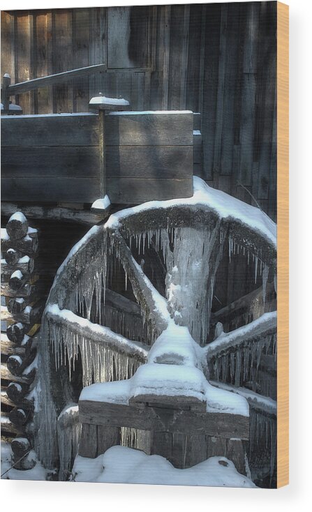 Grist Mill Wood Print featuring the photograph Winter Mil by Mike Eingle