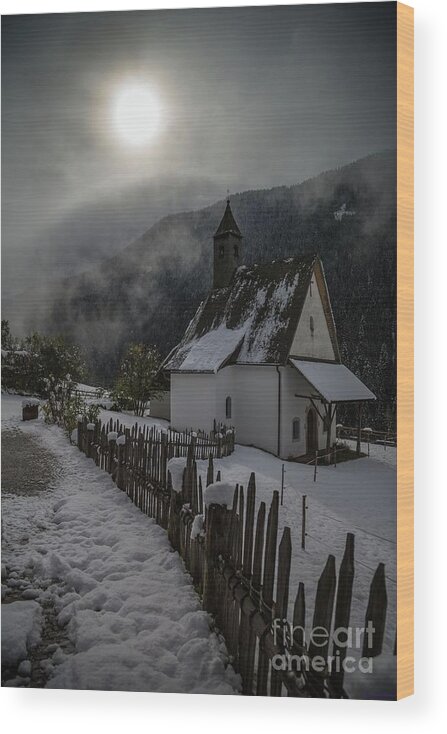 St Sebastian Church Wood Print featuring the photograph Winter Sun by Eva Lechner