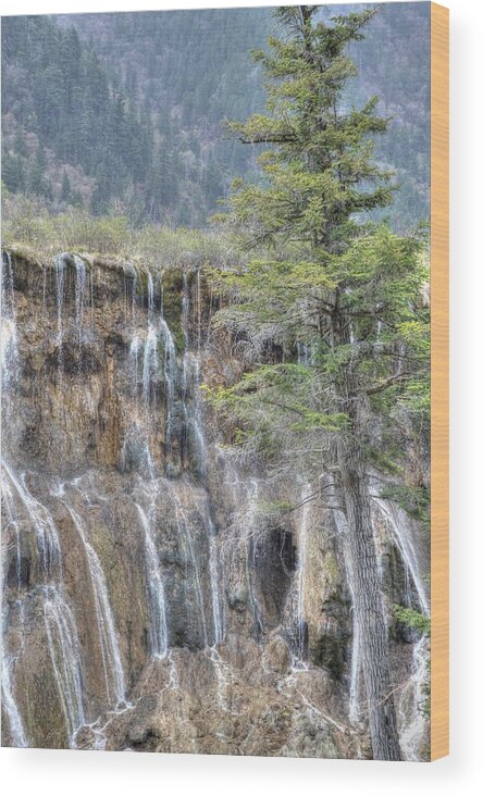 Waterfall Wood Print featuring the photograph World of Waterfalls China by Bill Hamilton