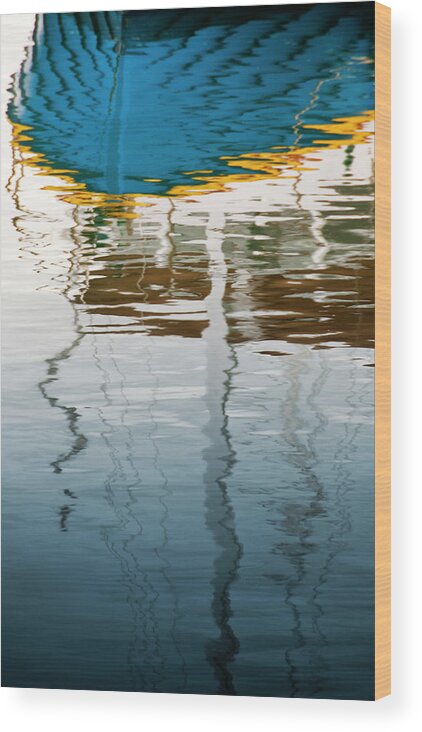 Yacht Wood Print featuring the photograph Yacht Reflection by Andrew Dickman