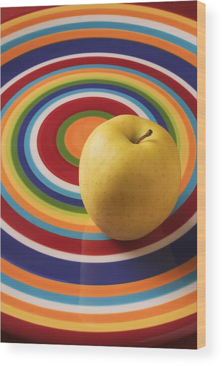 Apple Wood Print featuring the photograph Yellow Apple by Garry Gay