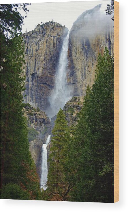 Yosemite Falls Wood Print featuring the photograph Yosemite Falls D by Phyllis Spoor
