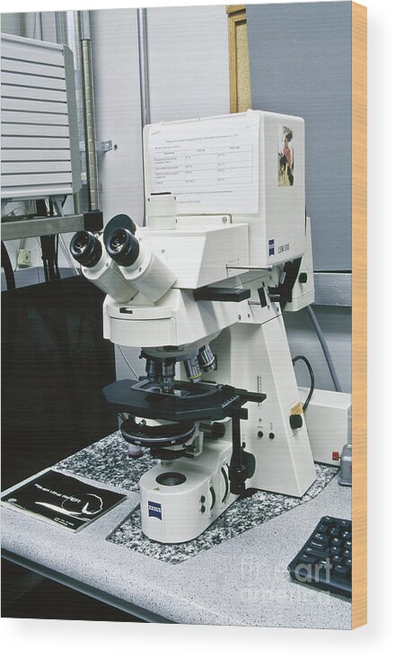 Zeiss Wood Print featuring the photograph Zeiss Laser Scanning Microscope by Inga Spence